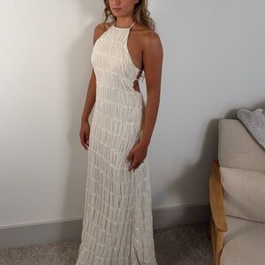 Peppermayo Cream Backless Maxi Dress